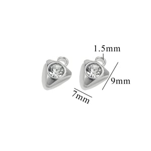 1 pezzo alla moda stile semplice forma triangolare in acciaio inossidabile placcato Colore oro  intarsio zircone ciondolo da donna h5 